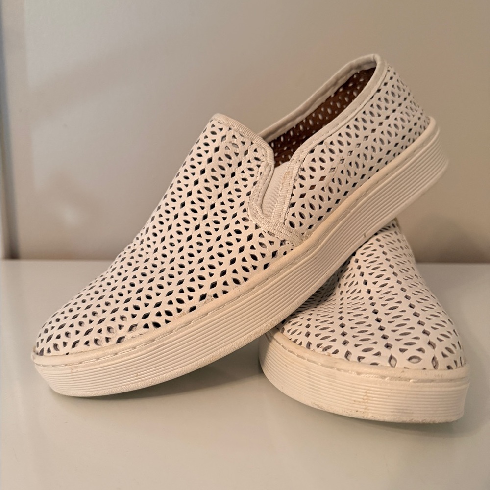 Sofft White Perforated Slip-On Flats size 9